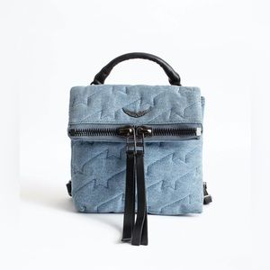 NWOT Zadig & Voltaire - Romy Zip Quilted Jeans Backpack